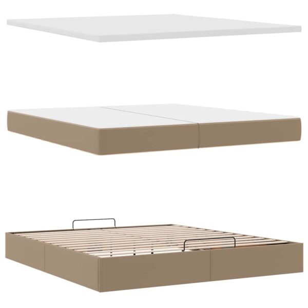 Estrutura de cama otomana com colchões cappucino pele sintética - Image 7