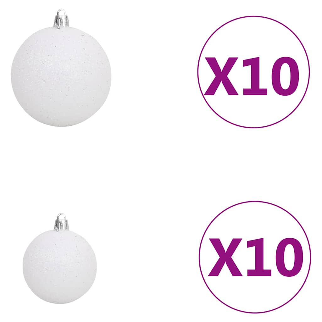 Árvore Natal artificial pré-iluminada c/ bolas branco - Image 12