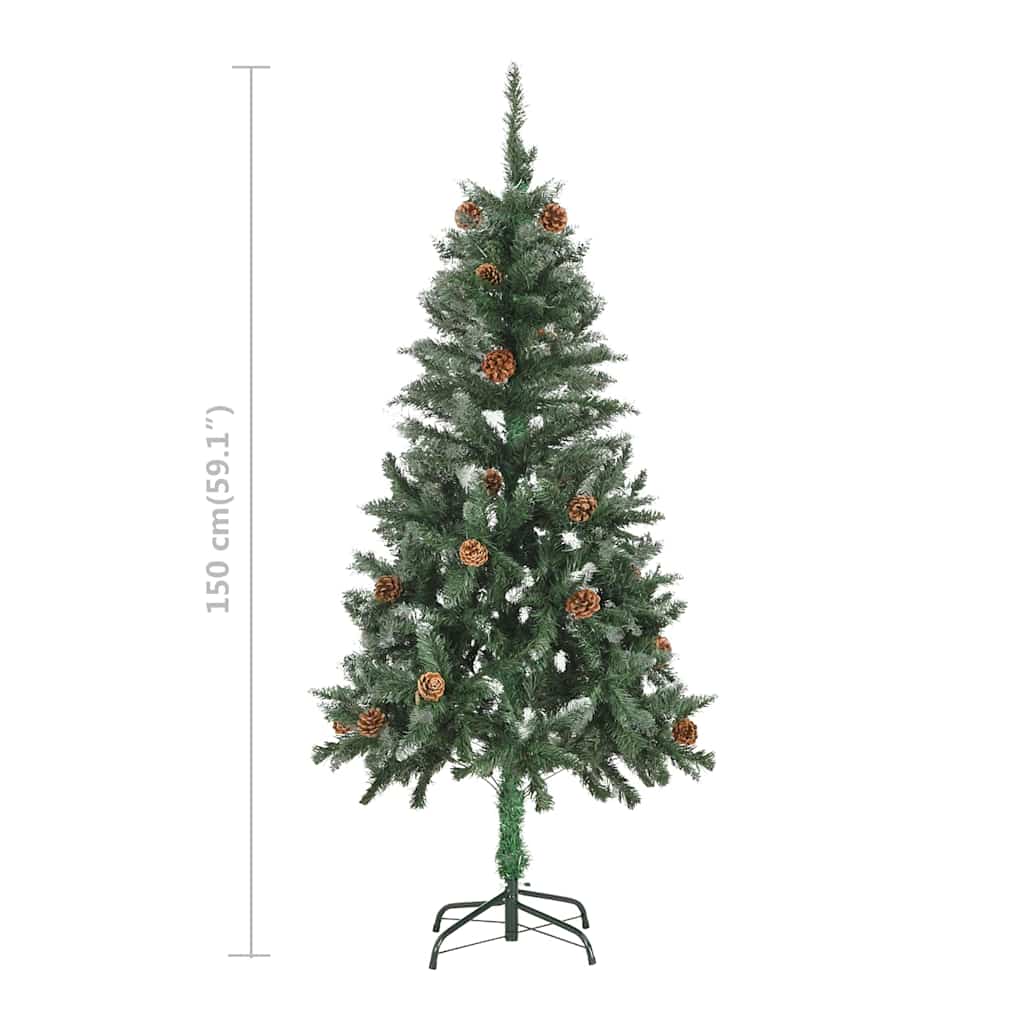 Árvore Natal artificial pré-iluminada c/ bolas e pinhas 150 cm - Image 12