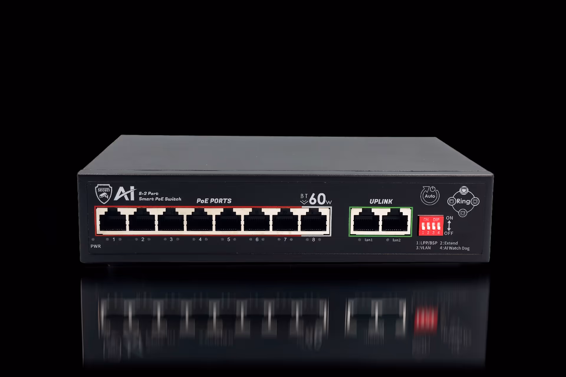 8 Port AI BT Giga Ring Poe Switch