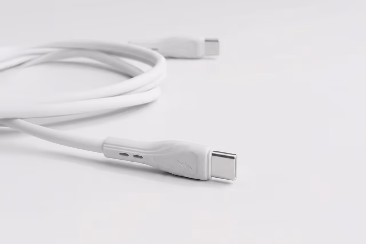 60W HIZLI ŞARJ KABLOSU Tip C-C Beyaz 2