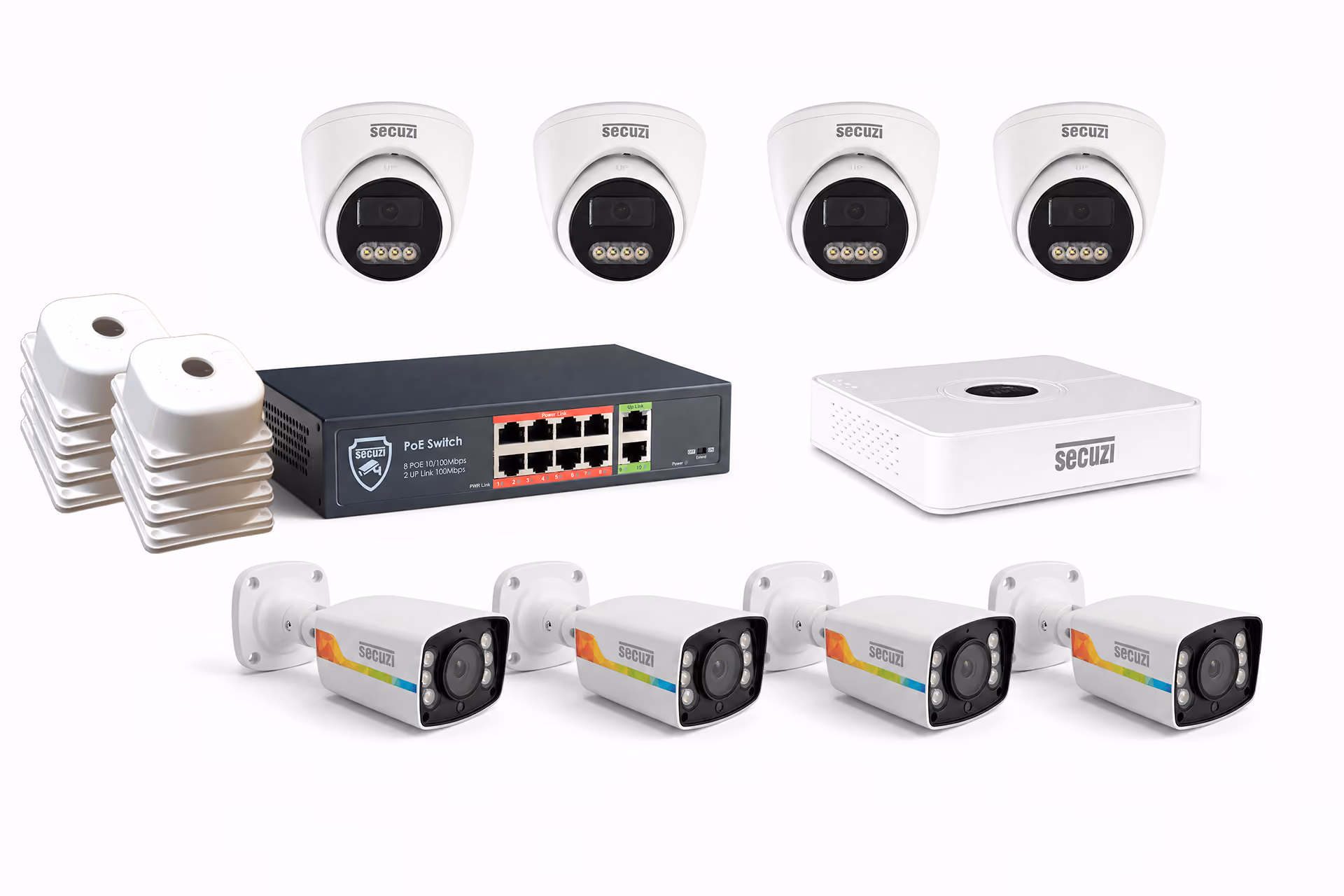 8 Lİ 4MP SLP IP METAL BULLET+DOME PAKET