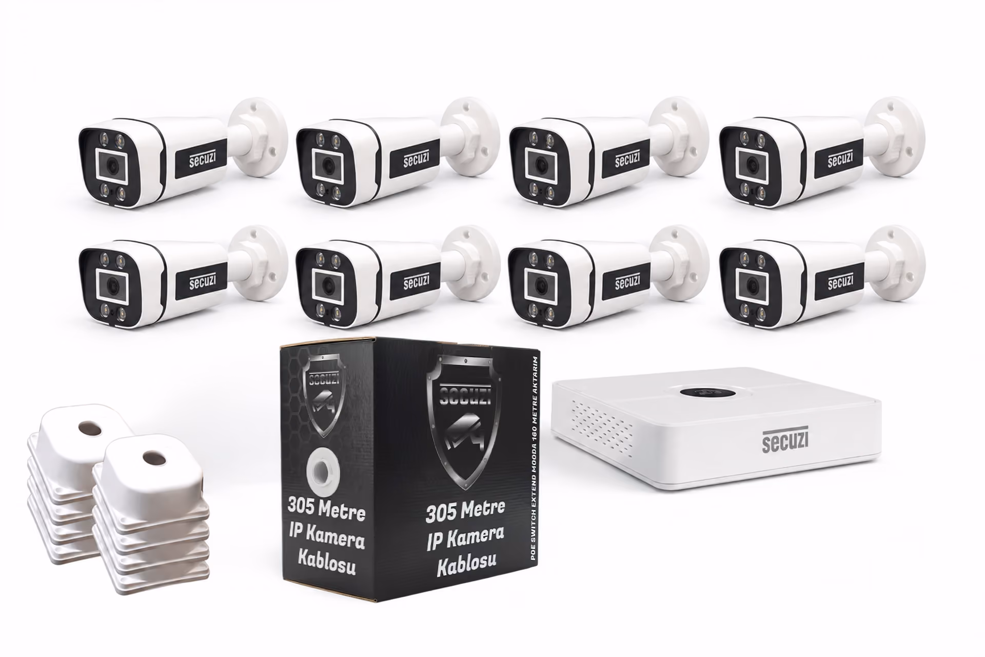 8 Lİ 4MP SLP IP PLASTİK BULLET PAKET