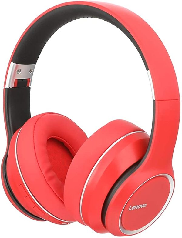 AURICULAR DIADEMA LENOVO BT 5.0 HD200 + CABLE JACK - ROJO