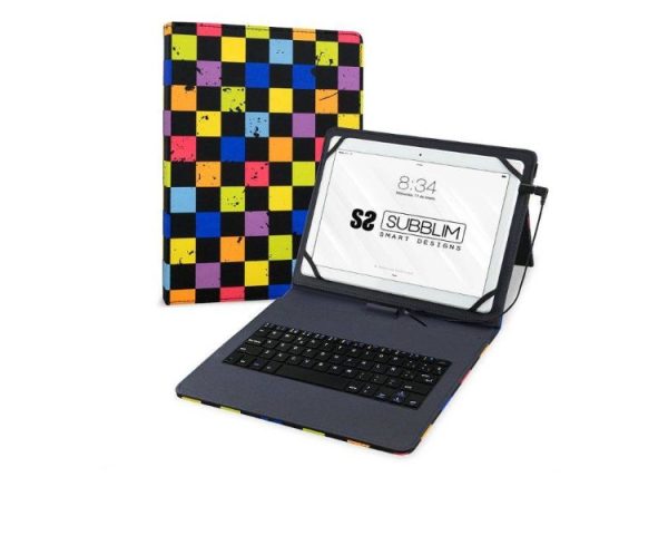 FUNDA + TECLADO TABLET KEYTAB USB 10.1'' SQUARES SUBBLIM