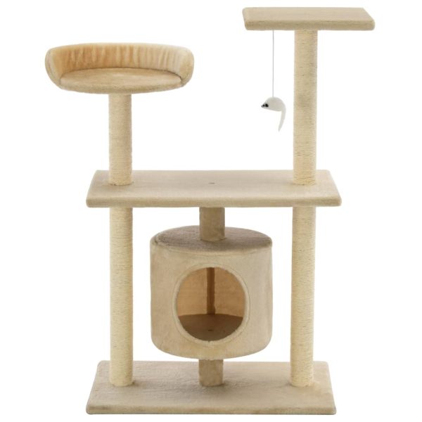 Árvore para gatos c/ postes arranhadores sisal 95 cm bege - Image 3