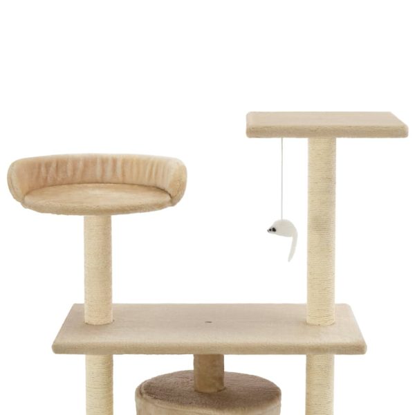 Árvore para gatos c/ postes arranhadores sisal 95 cm bege - Image 4