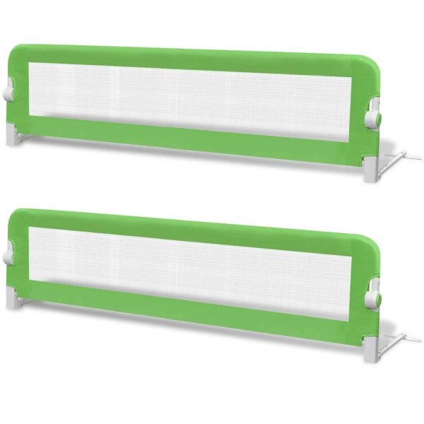 Barra de segurança para cama de criança 2 pcs 150x42 cm verde - Image 2