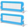 Barra de segurança para cama de criança 2 pcs 102x42 cm azul - Image 2