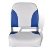 Assentos barco 2 pcs encosto dobrável azul/branco 41x36x48 cm - Image 3