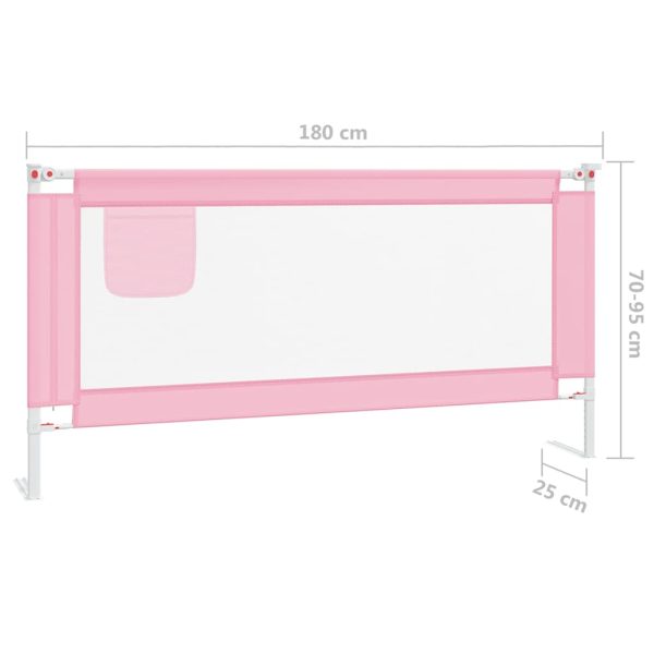 Barra de segurança p/ cama infantil tecido 180x25 cm rosa - Image 8