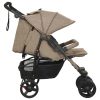 Carrinho de bebés para gémeos aço cinzento-acastanhado - Image 3