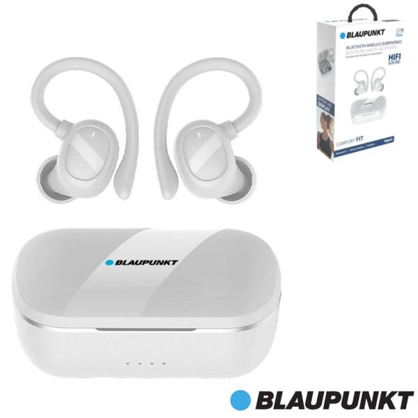 AURICULAR TWS BLAUPUNKT BLANCO C/GANCHO DEPORTE BT 5.3