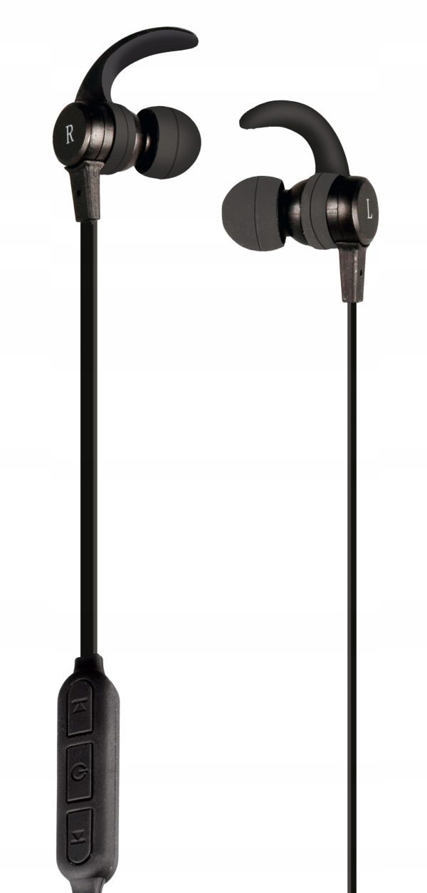 AURICULAR IN-EAR TOSHIBA BLUETOOTH CON GANCHO SPORT - MICROFONO - BAT REC. - NEGRO