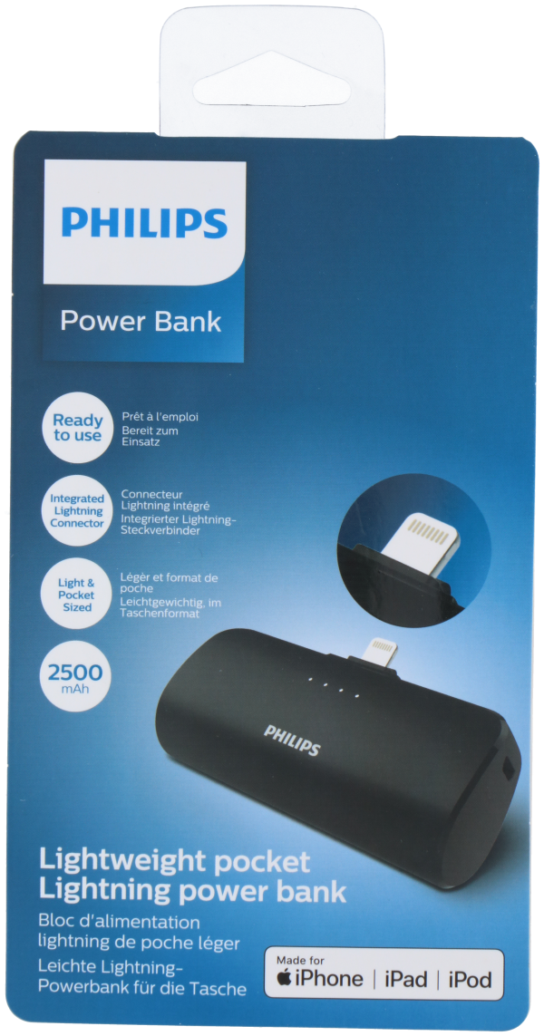 POWERBANK PHILIPS 2500MAH DIRECTO CONECTOR LIGHTNING