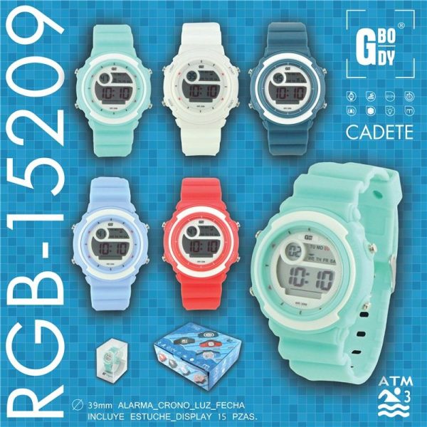 RELOJ GBODY LCD - CADETE - C/ ESTUCHE - WR30M