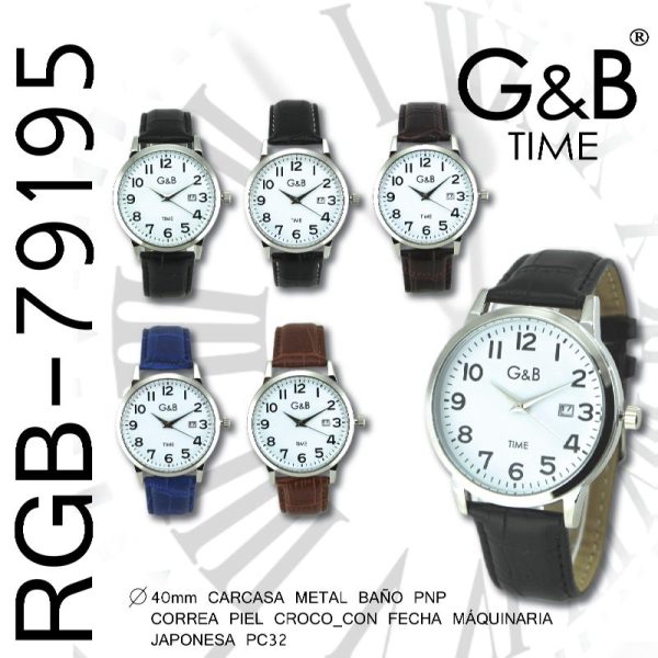 RELOJ GB HOMBRE REDONDO CLASICO C/FECHA