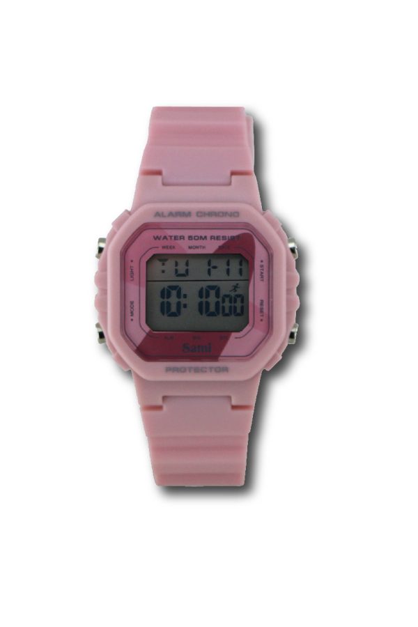 RELOJ SAMI LCD CADETE CUADRADO WR50M LUZ C/CAJA