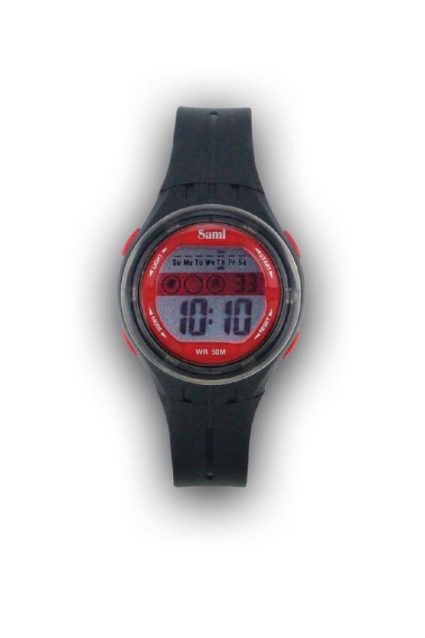 RELOJ SAMI LCD CADETE REDONDO WR50M LUZ 7 COL C/CAJA