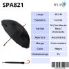 PARAGUAS SPLASH CAB LARGO 16V ANTIVIENTO NEGRO