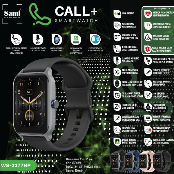 RELOJ SAMI WEARABLE CALL SMARTWATCH - MANOS LIBRES - Image 2