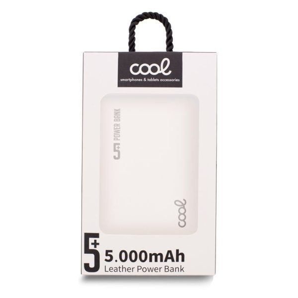 Bateria Externa Power Bank 5000 mAh COOL Leather Blanco - Image 3