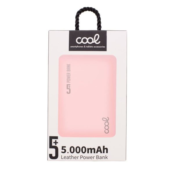 Bateria Externa Power Bank 5000 mAh COOL Leather Rosa - Image 2