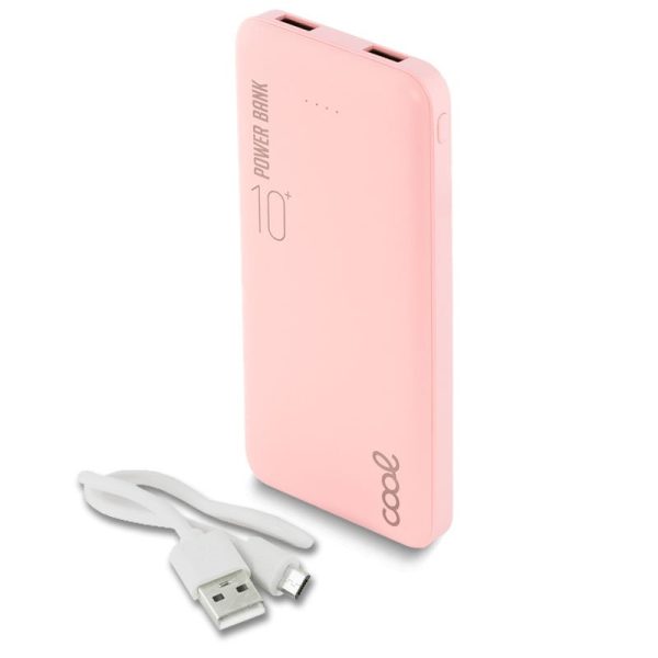 Bateria Externa Universal Power Bank 10.000 mAh (2 x usb / 2.1A) COOL Leather Rosa