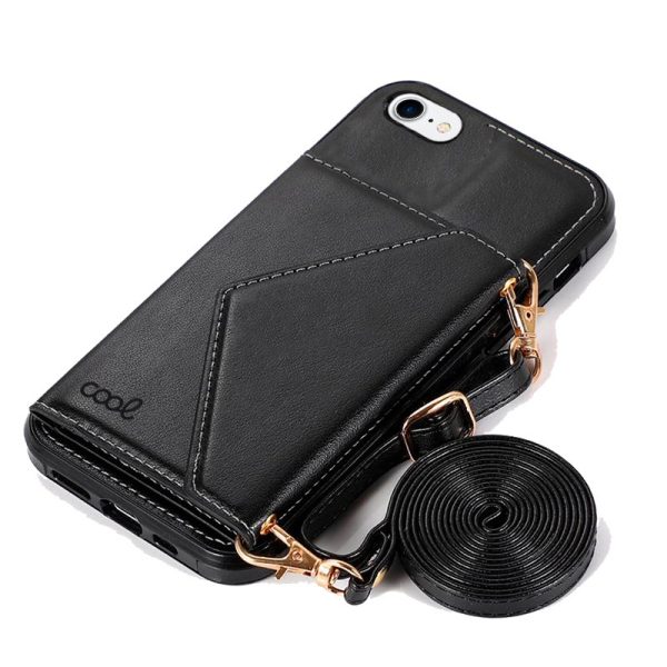 Carcasa COOL para iPhone 7 / 8 / SE (2020) / SE (2022) Colgante Wallet Negro - Image 3