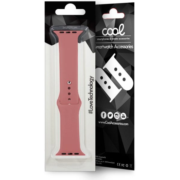 Correa COOL para Apple Watch Series 1 / 2 / 3 / 4 / 5 / 6 / 7 / 8 / SE (38 / 40 / 41 mm) Goma Rosa - Image 2