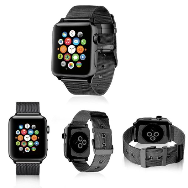 Correa COOL para Apple Watch Series 1 / 2 / 3 / 4 / 5 / 6 / 7 / 8 / SE (38 / 40 / 41 mm) Metal Negro - Image 3