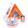 HELP FLASH - LUZ DE EMERGENCIA AUTÓNOMA, SEÑAL V16 DE PRESEÑALIZACIÓN DE PELIGRO Y LINTERNA, HOMOLOGADA, NORMATIVA DGT, V16, CON BASE IMANTADA, ACTIVA