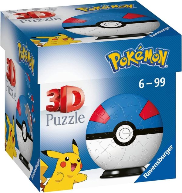 PUZZLE 3D POKEMON SUPERBALL AZUL 54 PIEZAS