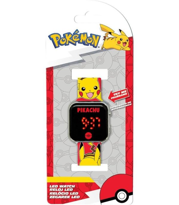 RELOJ LED POKEMON PIKACHU ROJO