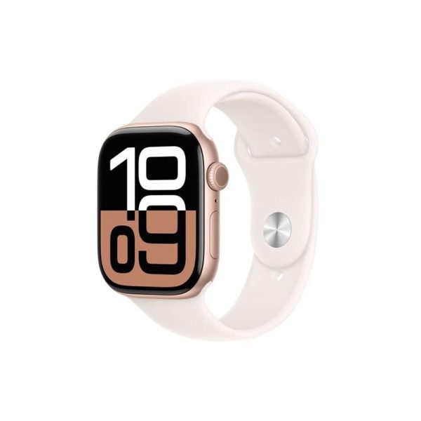 Apple watch series 10 gps 46mm rose gold aluminium case with light blush sport band -  s - m