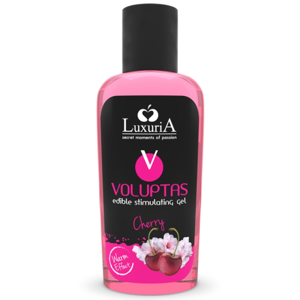 GEL DE MASSAGEM COMESTÍVEL LUXURIA VOLUPTAS EFEITO AQUECENTE - CEREJA 100 ML