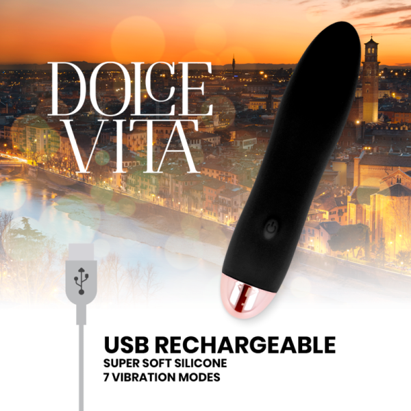 DOLCE VITA - VIBRADOR RECARREGÁVEL QUATRO PRETO 7 VELOCIDADES - Image 4