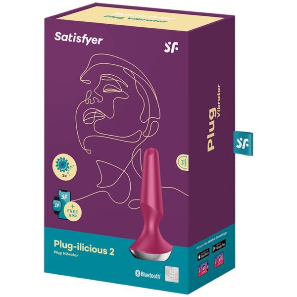 SATISFYER PLUG ILICIOUS 2 PLUG VIBRATOR - BERRY - Image 5