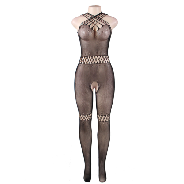 QUEEN LINGERIE MULTISTRAPS SLING HOLLOW BODYSTOCKING SL - Image 4