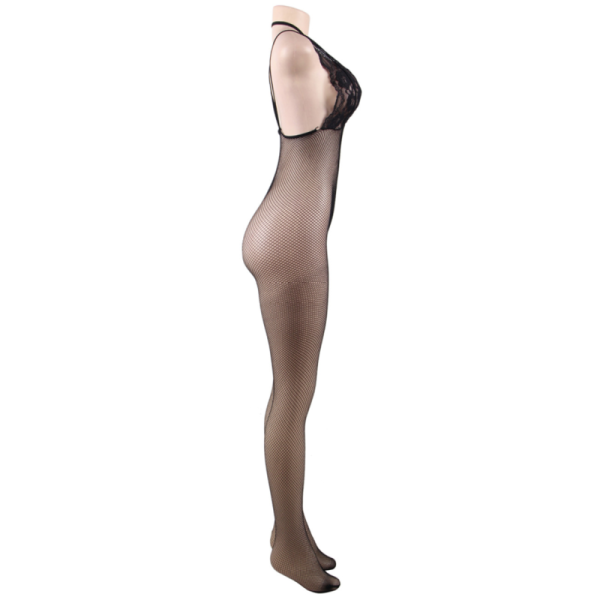 QUEEN LINGERIE FISHNET SHEER OPEN CROTH BODYSTOCKING SL - Image 6