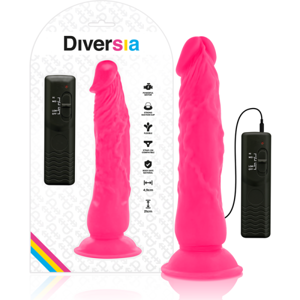 DIVERSIA - FLEXÍVEL VIBRATÓRIO 21 CM - ROSA - Image 2