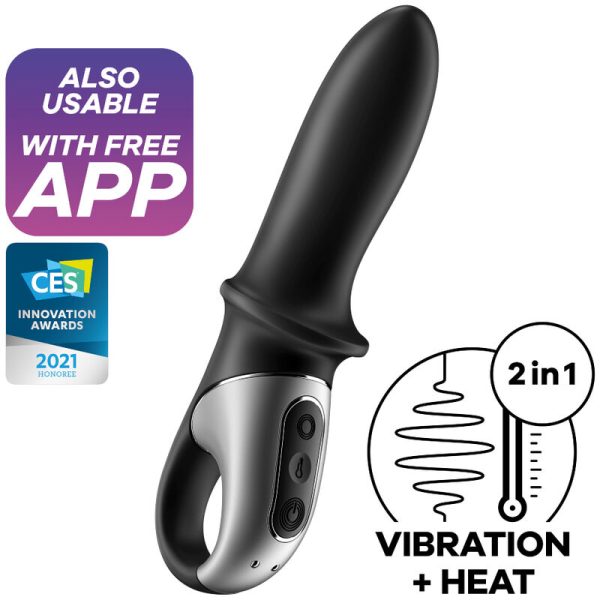 SATISFYER HOT PASSION ANAL VIBRATOR APP - BLACK