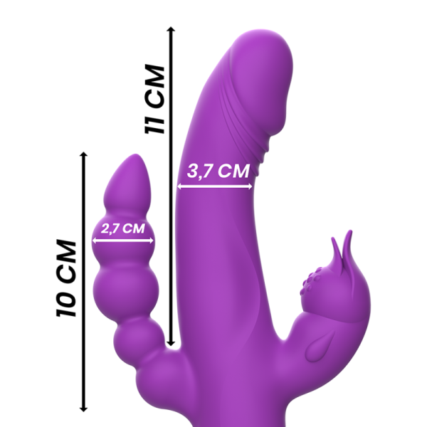 INTENSE - CASANOVA VIBRATOR RABBIT SILICONE TRIPLE ENGINE PURPLE - Image 4