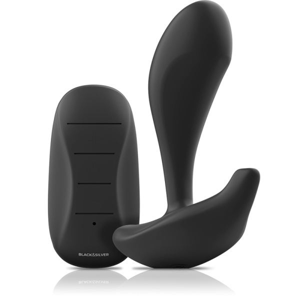 BLACK&SILVER - CONTROLE REMOTO DE SILICONE DWAYNE ANAL PLUG - Image 3