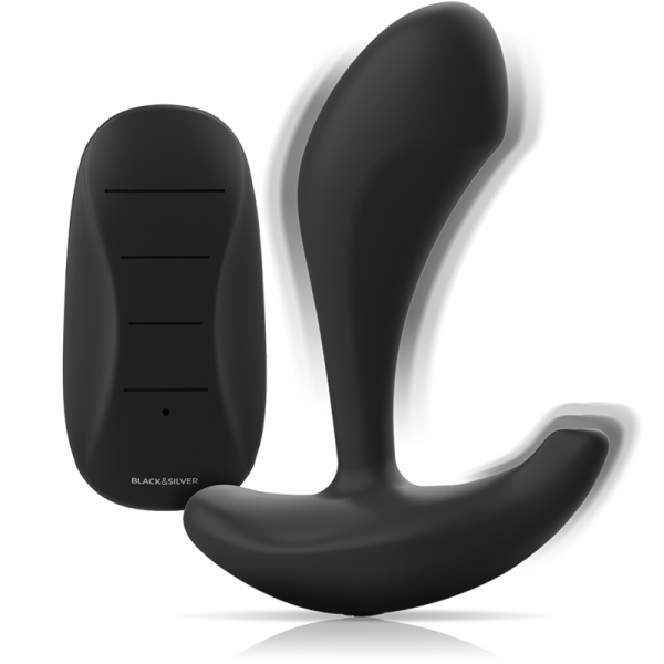 BLACK&SILVER - CONTROLE REMOTO DE SILICONE DWAYNE ANAL PLUG - Image 4