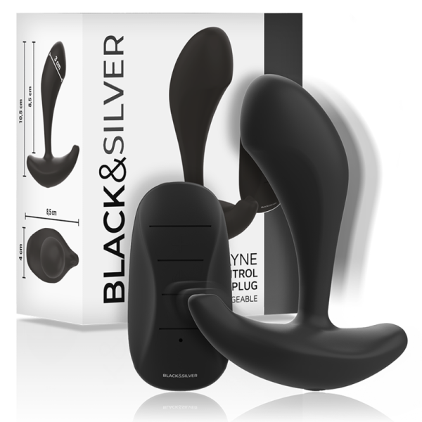 BLACK&SILVER - CONTROLE REMOTO DE SILICONE DWAYNE ANAL PLUG - Image 2