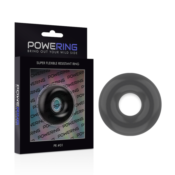 POWERING - ANEL PARA O PÉNIS SUPER FLEXÍVEL E RESISTENTE 3,5 CM PRETO - Image 6