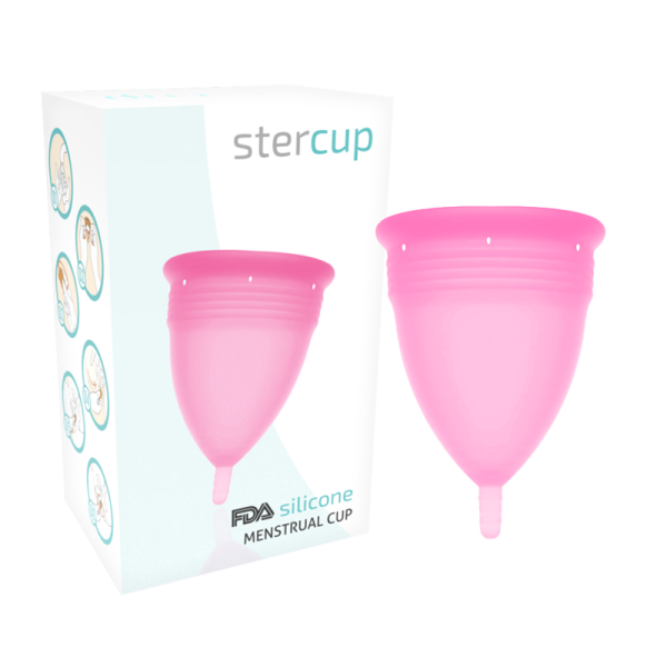 COPA MENSTRUAL STERCUP TAMANHO L ROSA COR SILICONE FDA