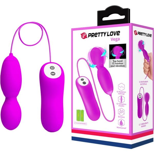 PRETTY LOVE - VEGA ROTATION AND VIBRATION MASSAGER WITH 12 FUNCTIONS FUCHSIA