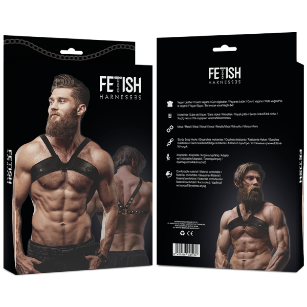 FETISH SUBMISSIVE ATTITUDE - ARNÊS DE PEITO DE COURO ECO BRIGADA MASCULINO - Image 3